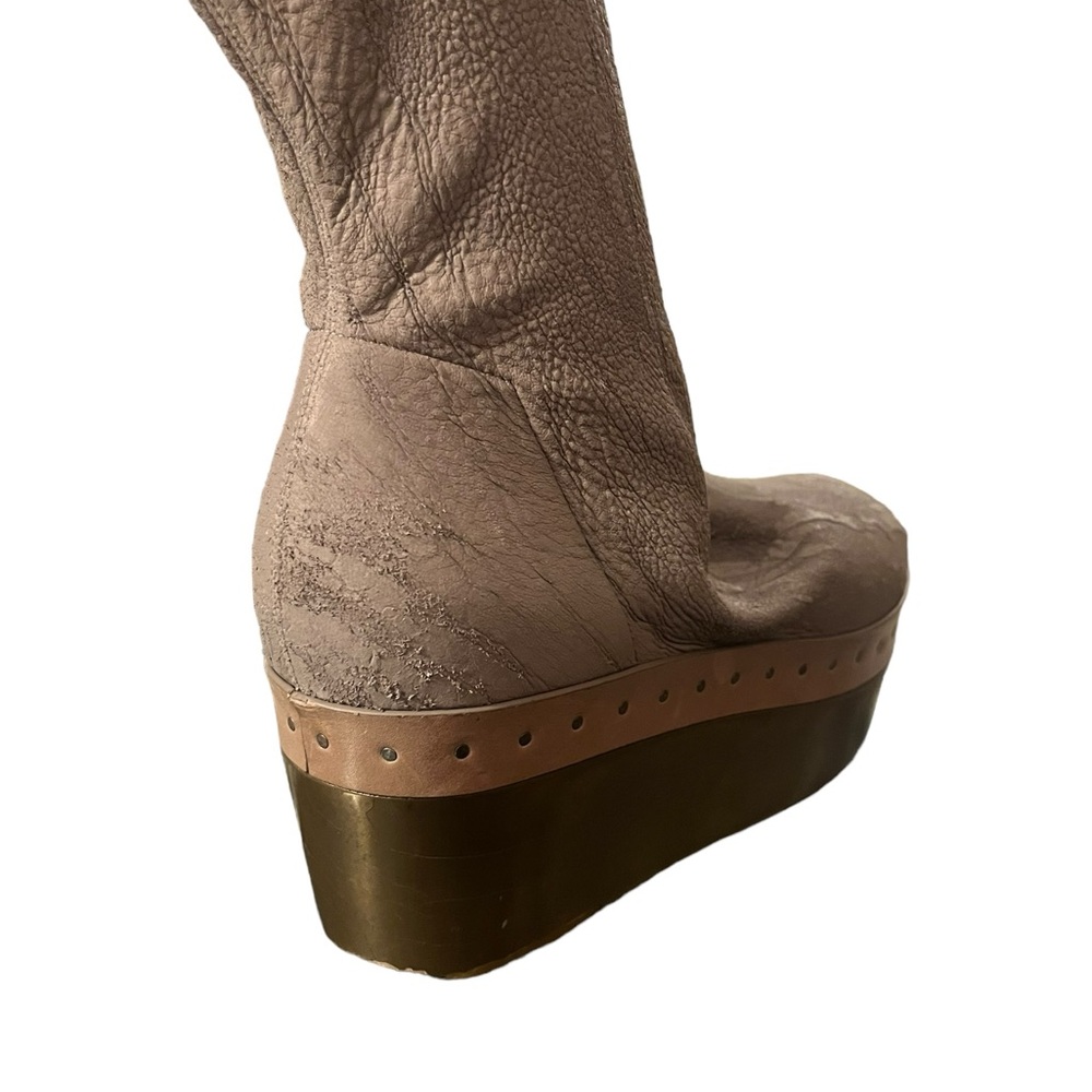 Rick Owens “Blister Lamb Sabat Sock” Bronze Plated Platform Sandal Size 37 - Picture 5 of 5